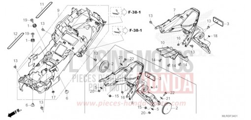 GARDE-BOUE ARRIERE (2) CB500XAT de 2026